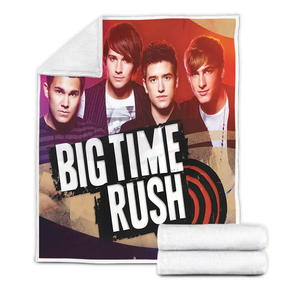Big Time Rush Red Fleece Blanket Gift For Wife Husband Besties