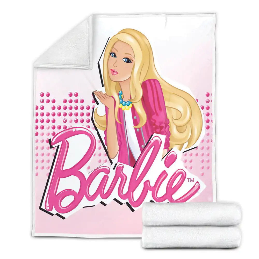 Barbies Kiss Blow Fleece Blanket Gift For Wife Husband Besties