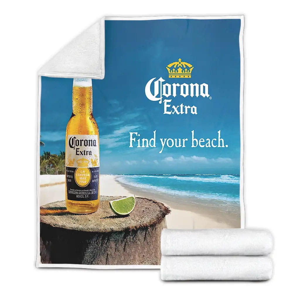 Beer Brand Corona Fleece Blanket Gift For Wife Husband Besties