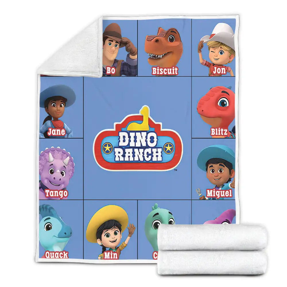 Dino Ranch Characters Names Fleece Blanket Perfect 