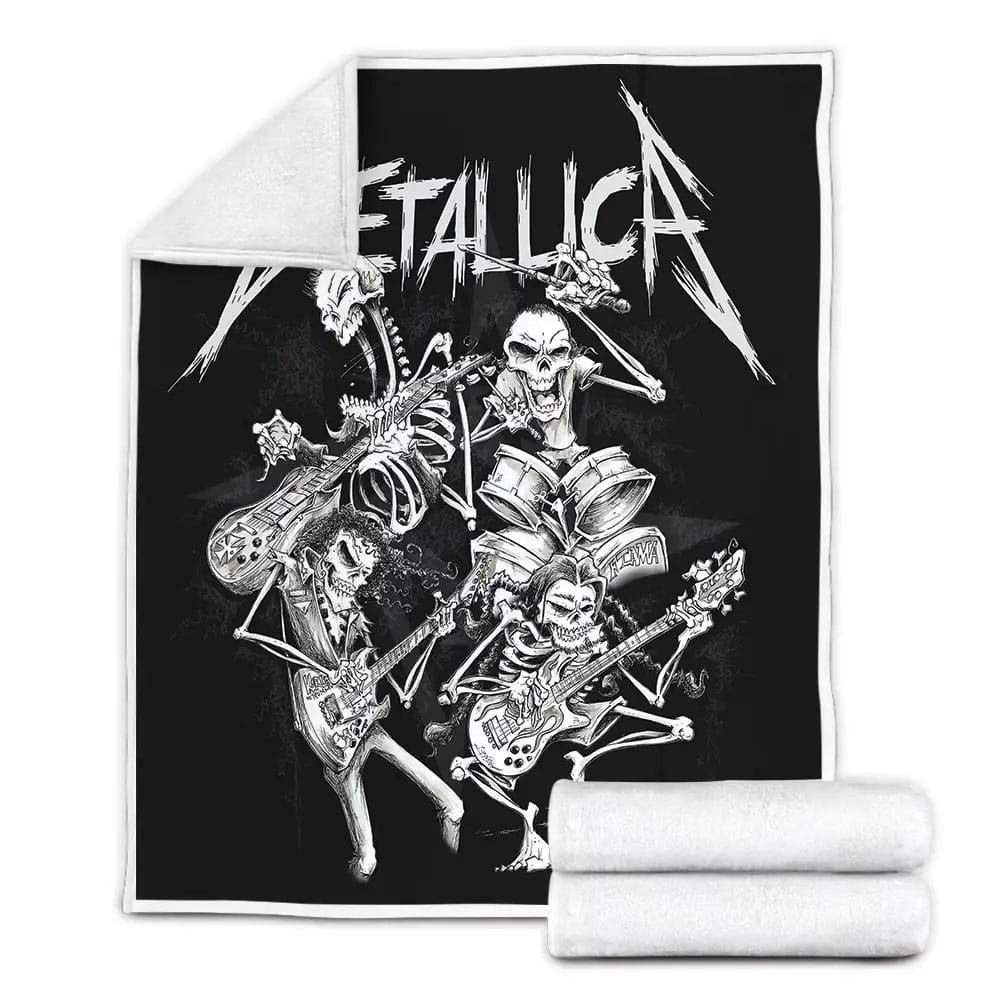 Metallica Band Of Skeletons Fleece Blanket Perfect 