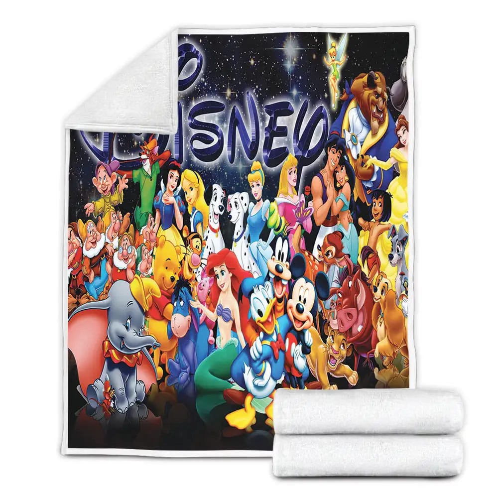 Disney Characters Fleece Blanket Gift For Wife Husband Besties