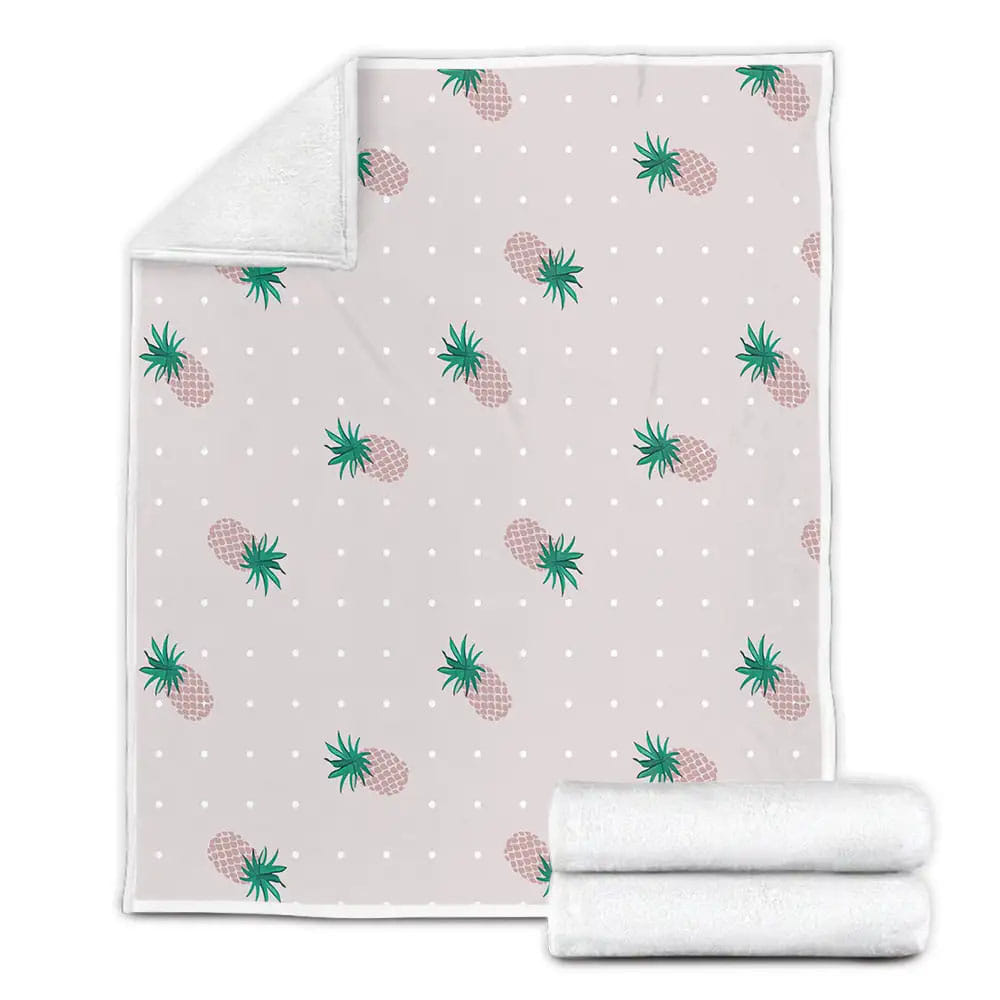 Tropical Pineapple Fleece Blanket Gift For Wife Husband Besties
