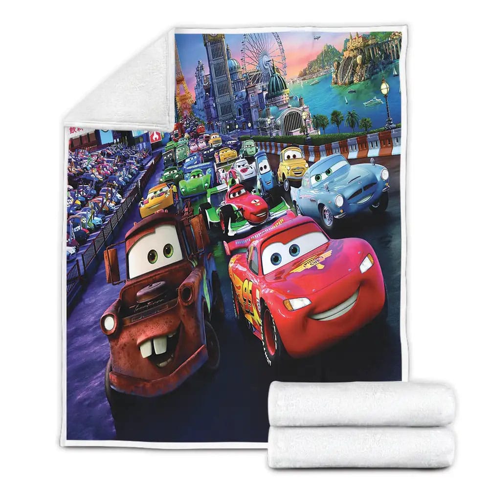 Movie Cars Lightning Mcqueen Fleece Blanket Perfect 