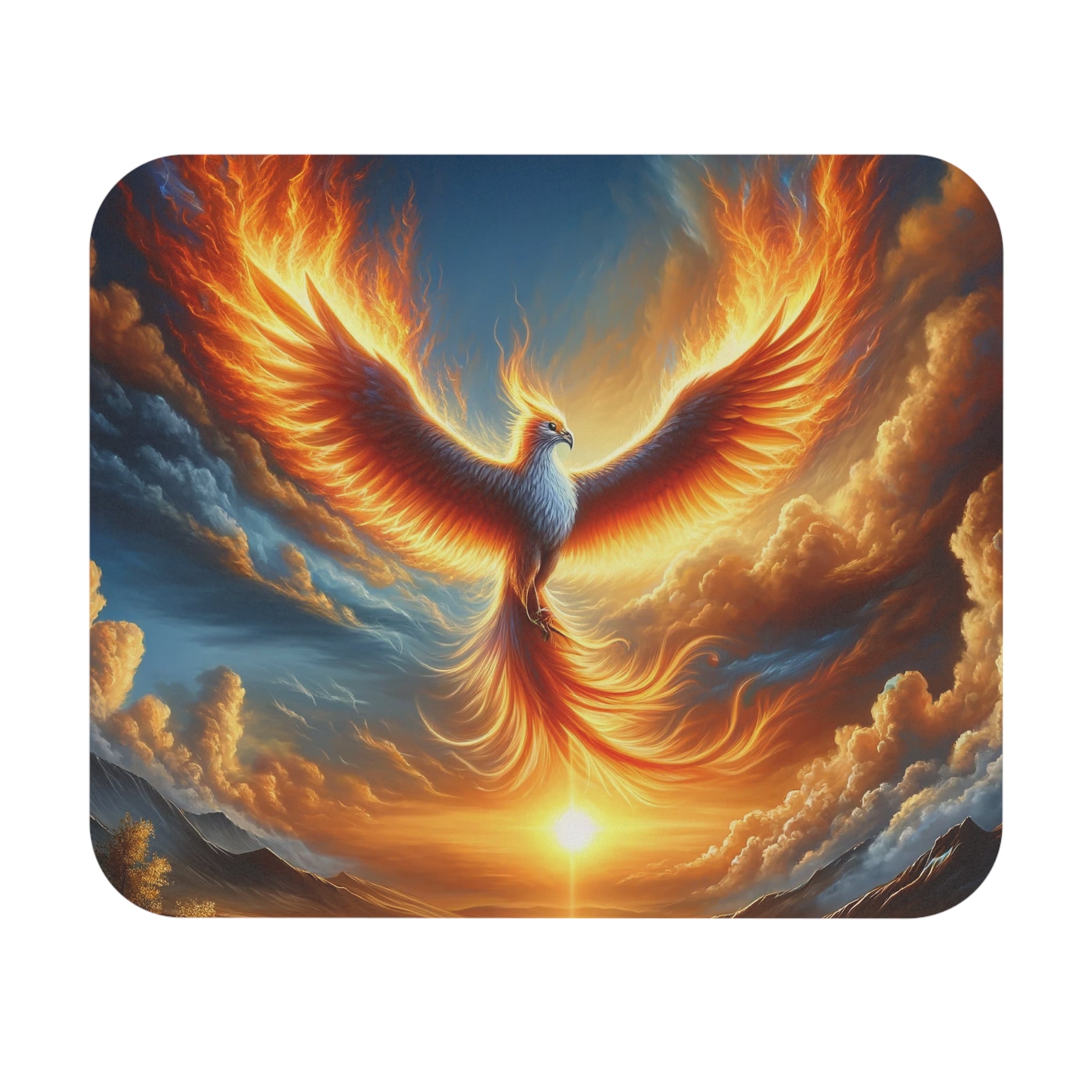 Allleftout Phoenix With Flamy Feathers - Mouse Pad (Rectangle)