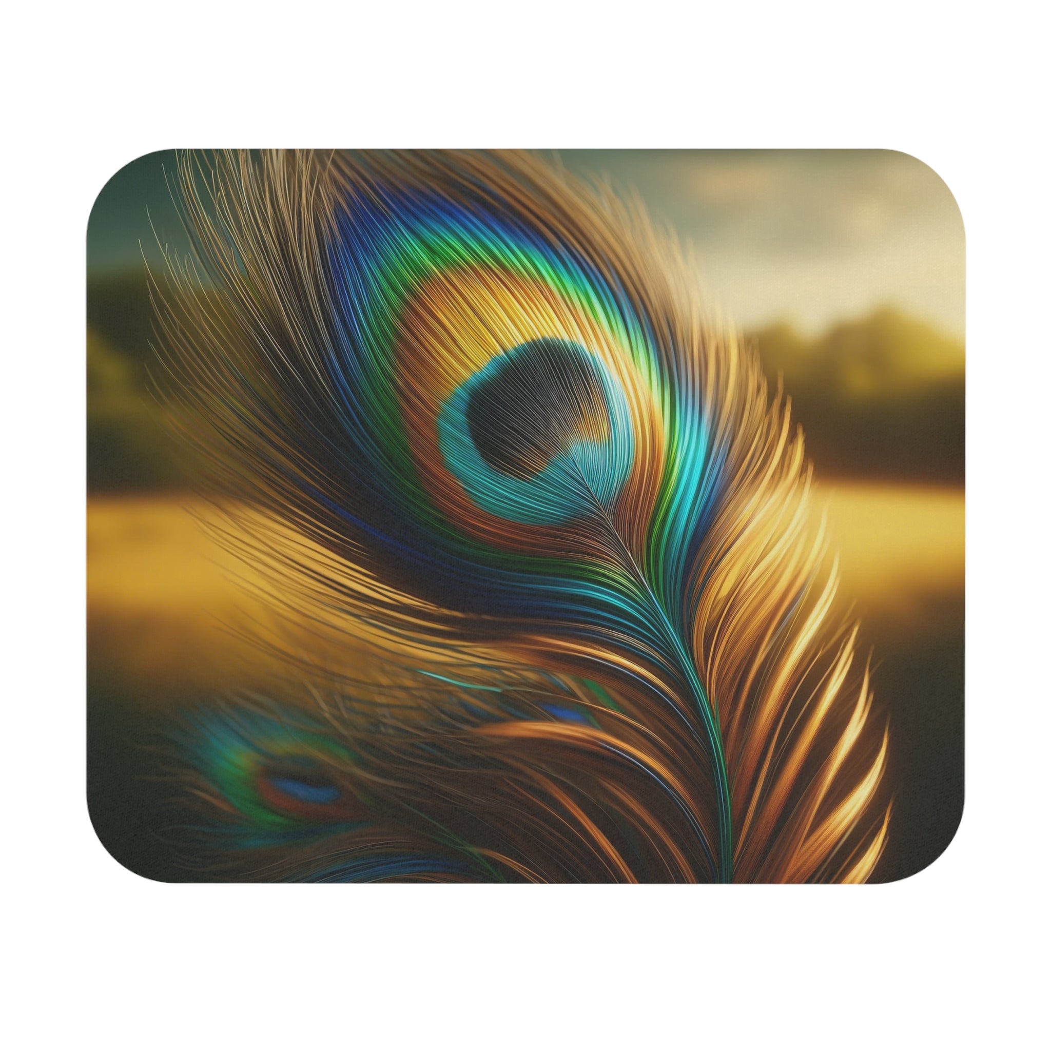 Allleftout Peacock Feather In A Field - Mouse Pad (Rectangle)