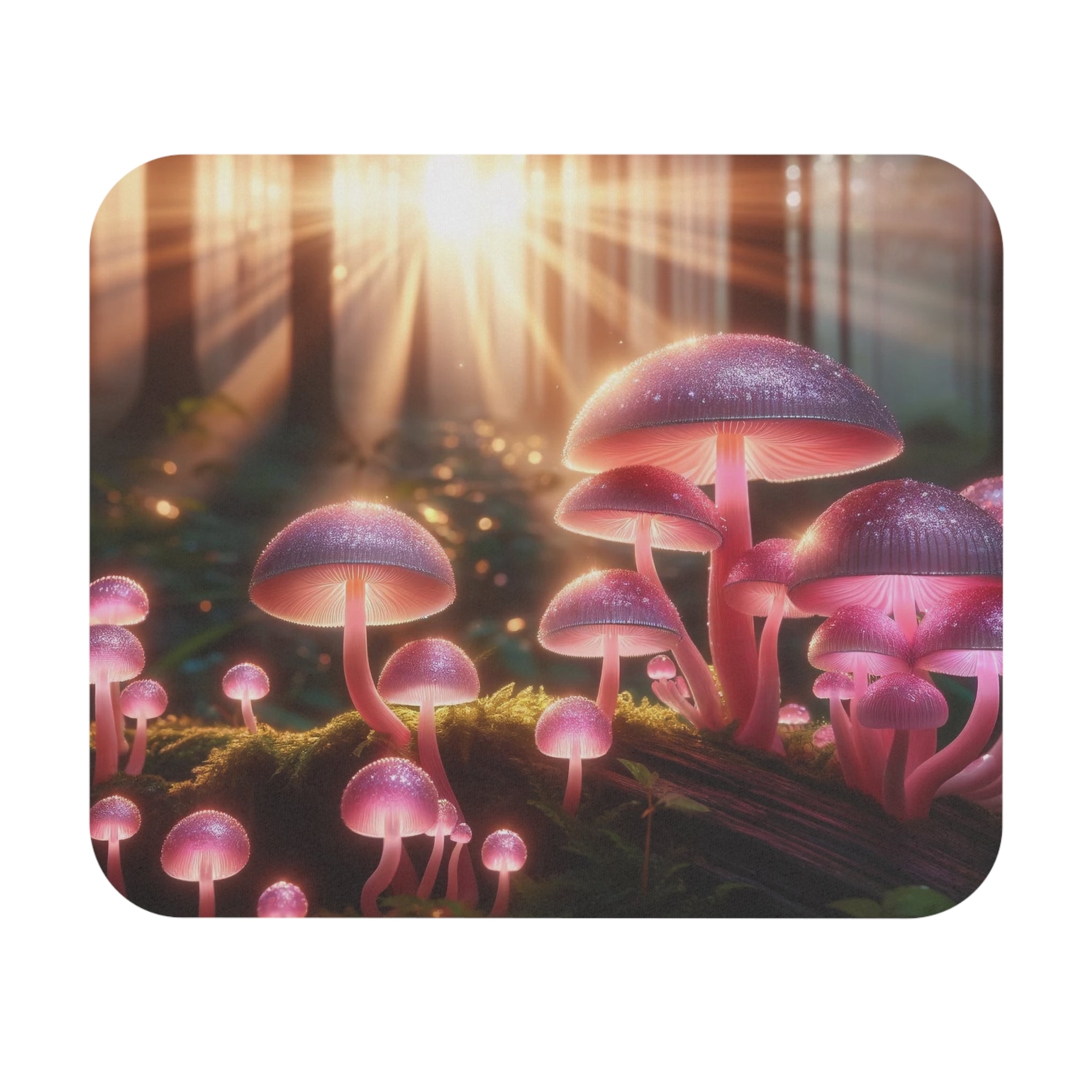 Allleftout Pink Mushrooms - Mouse Pad (Rectangle)