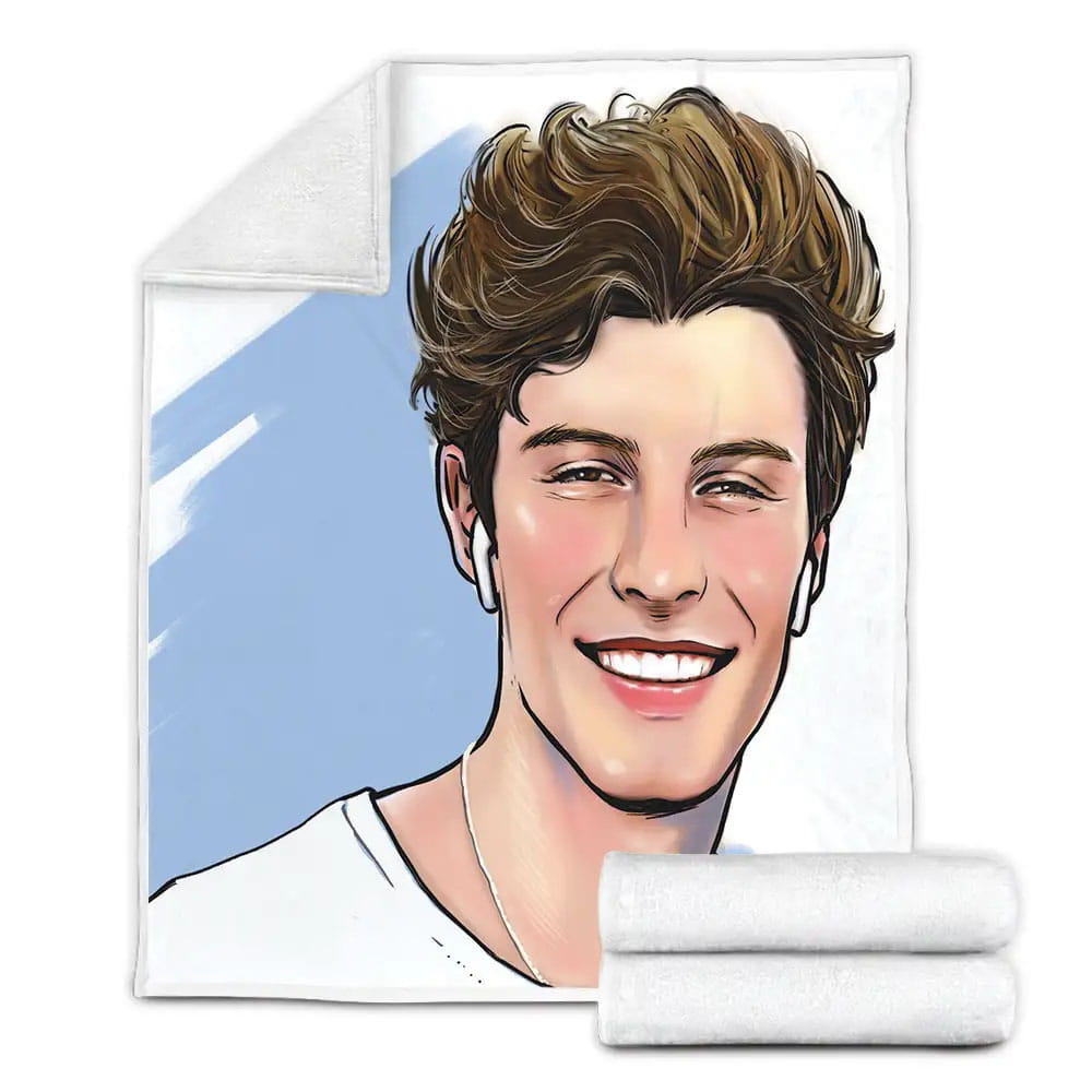 Shawn Mendes Wearing Airpods Fleece Blanket Perfect 