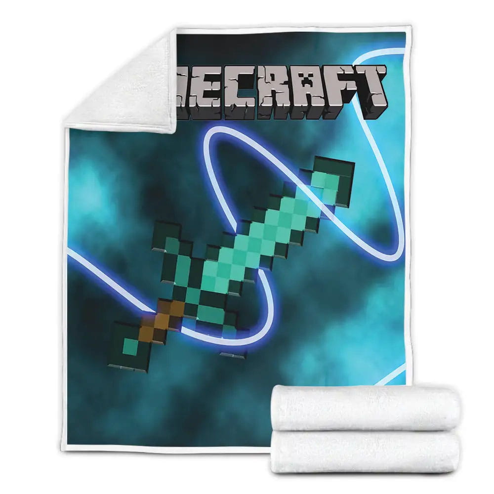 Minecraft The Diamond Swords Fleece Blanket Perfect 