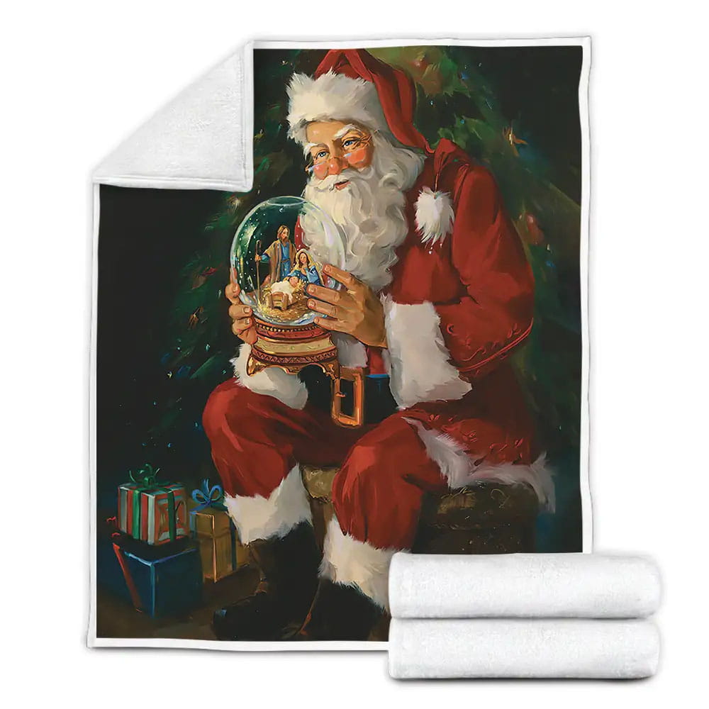 Santa Clause Merry Christmas Fleece Blanket Perfect 