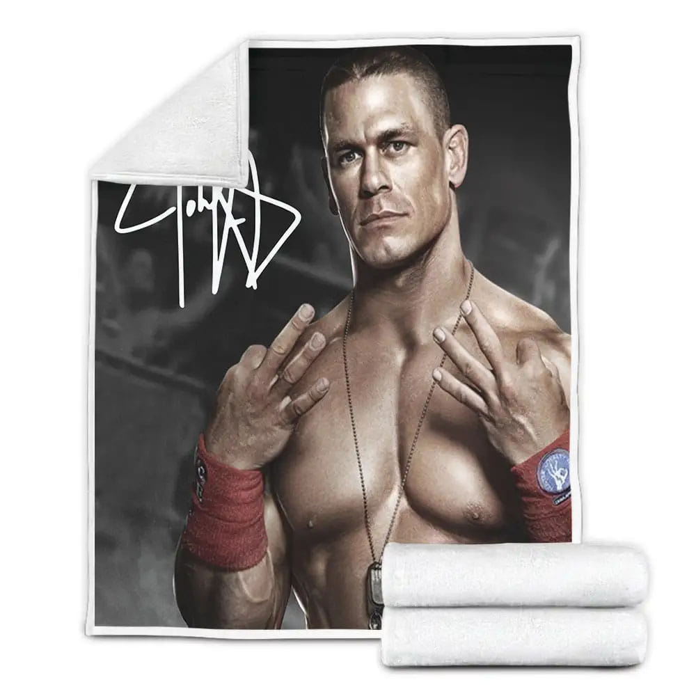 John Cena With His Signature Fleece Blanket Perfect 