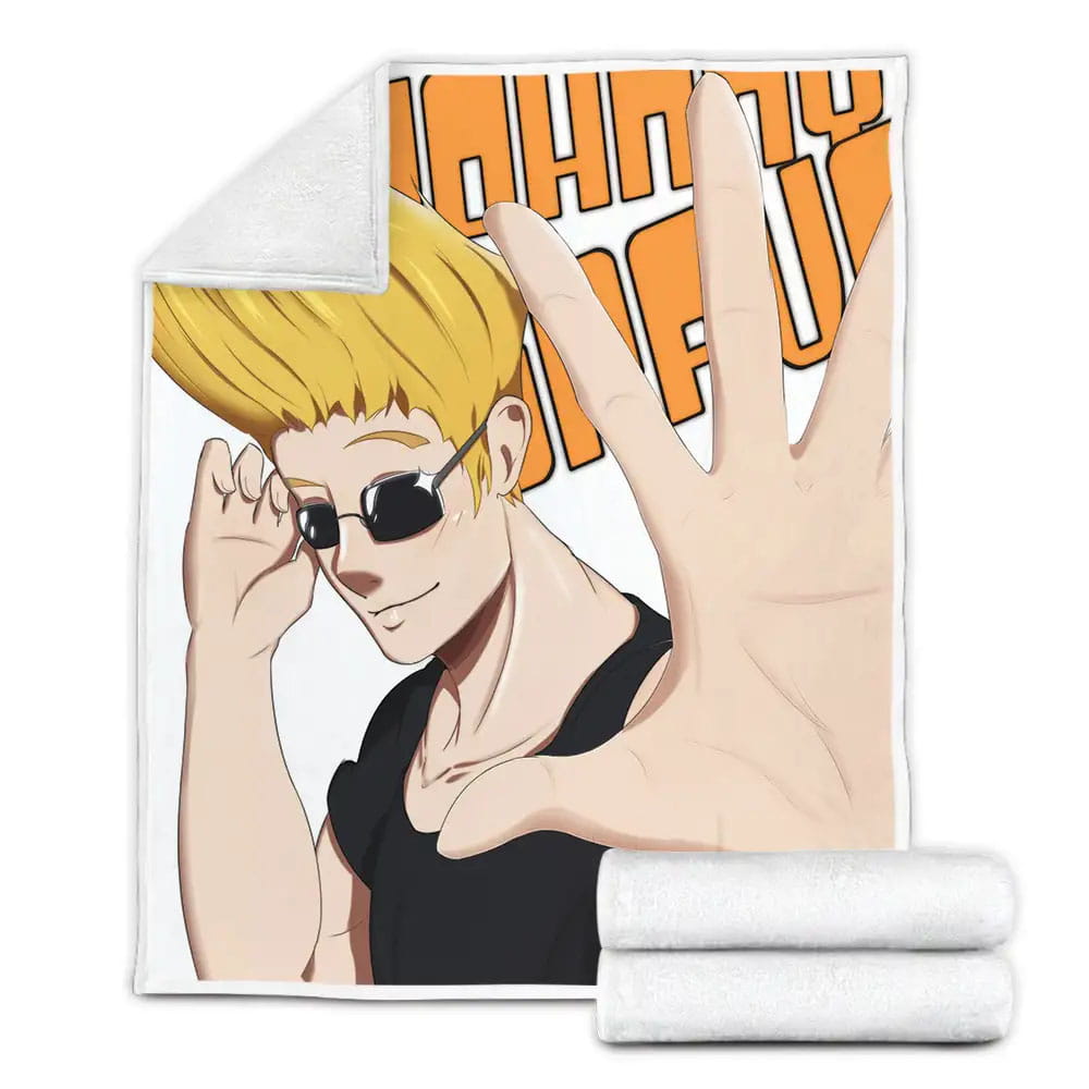 Johnny Bravo Anime Art Style Fleece Blanket Perfect 