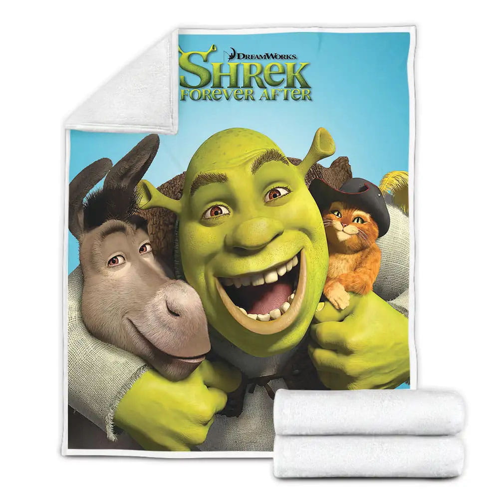 Shrek Laughing With Friends Fleece Blanket Perfect 