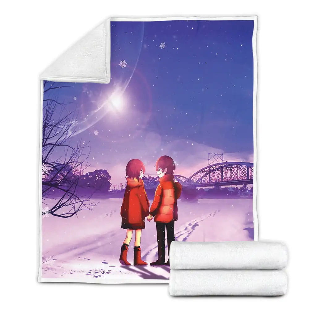 Erased Anime Satoru And Kayo Fleece Blanket Perfect 