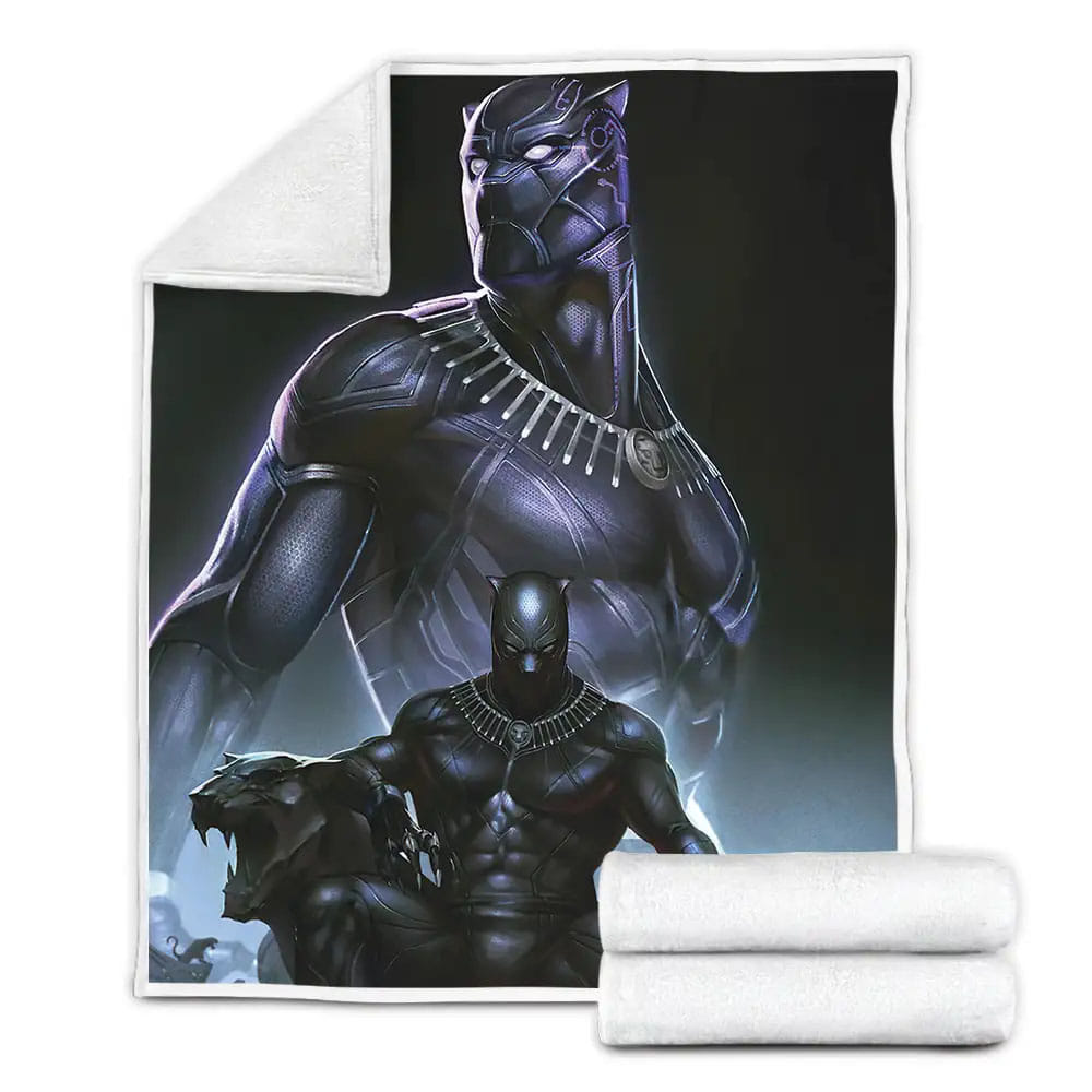 Black Panther King Fleece Blanket Gift For Wife Husband Besties