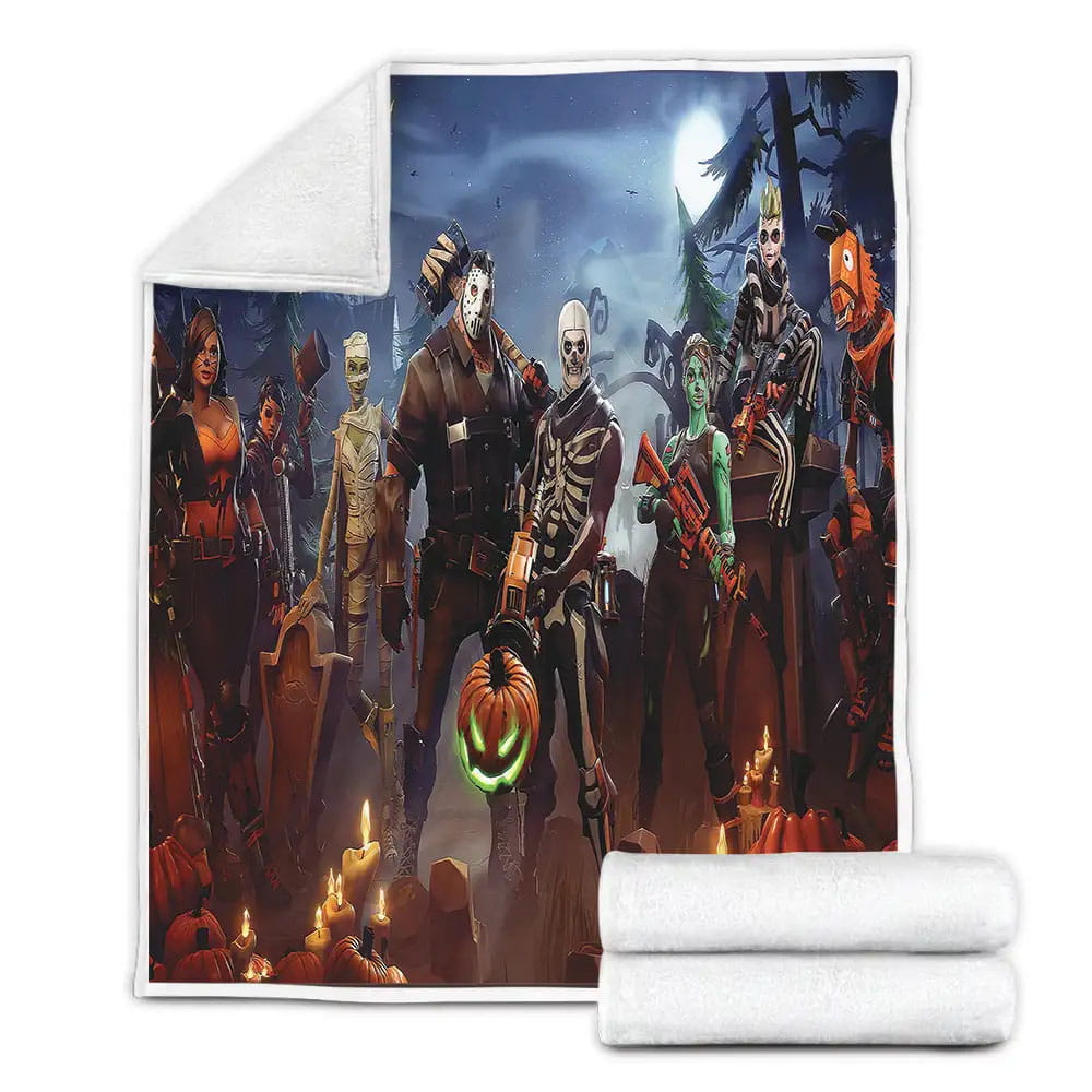 Fortnite Night Theme Digital Fleece Blanket Perfect 