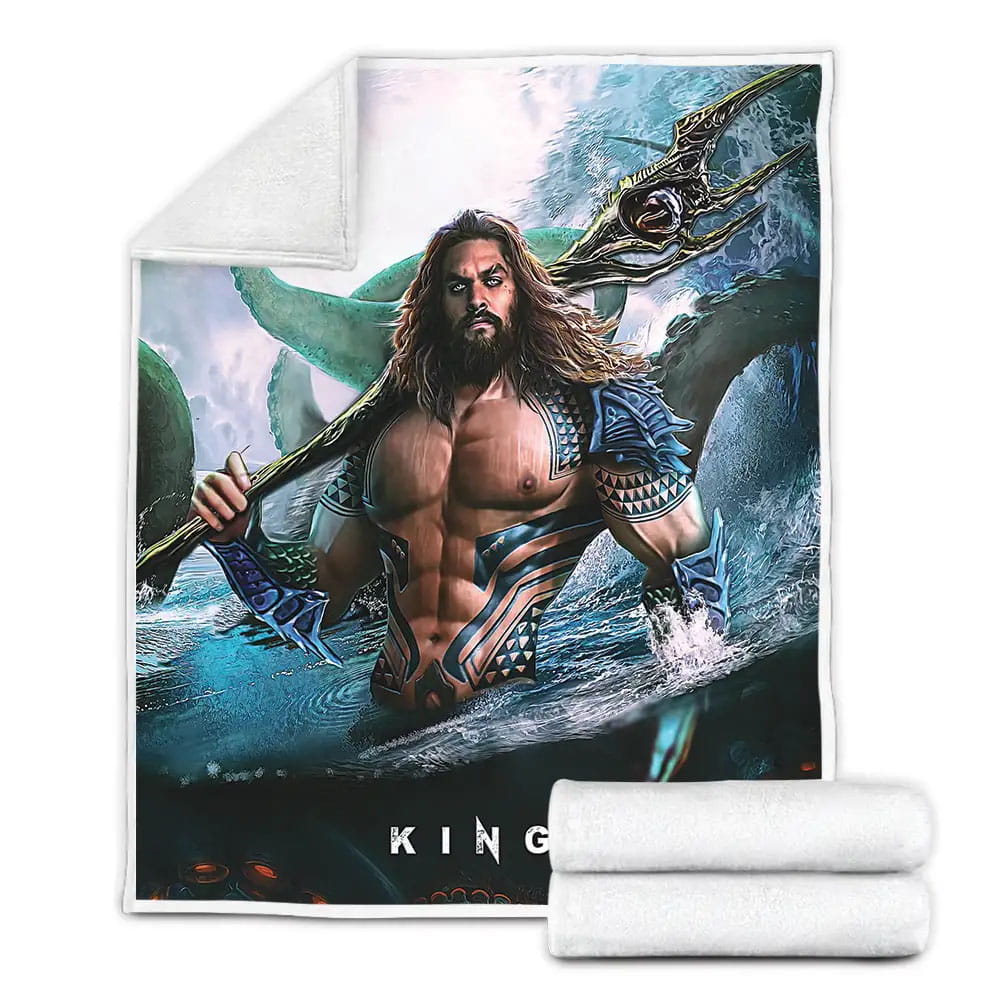 Aquaman And Topo Digital Art Fleece Blanket Perfect 