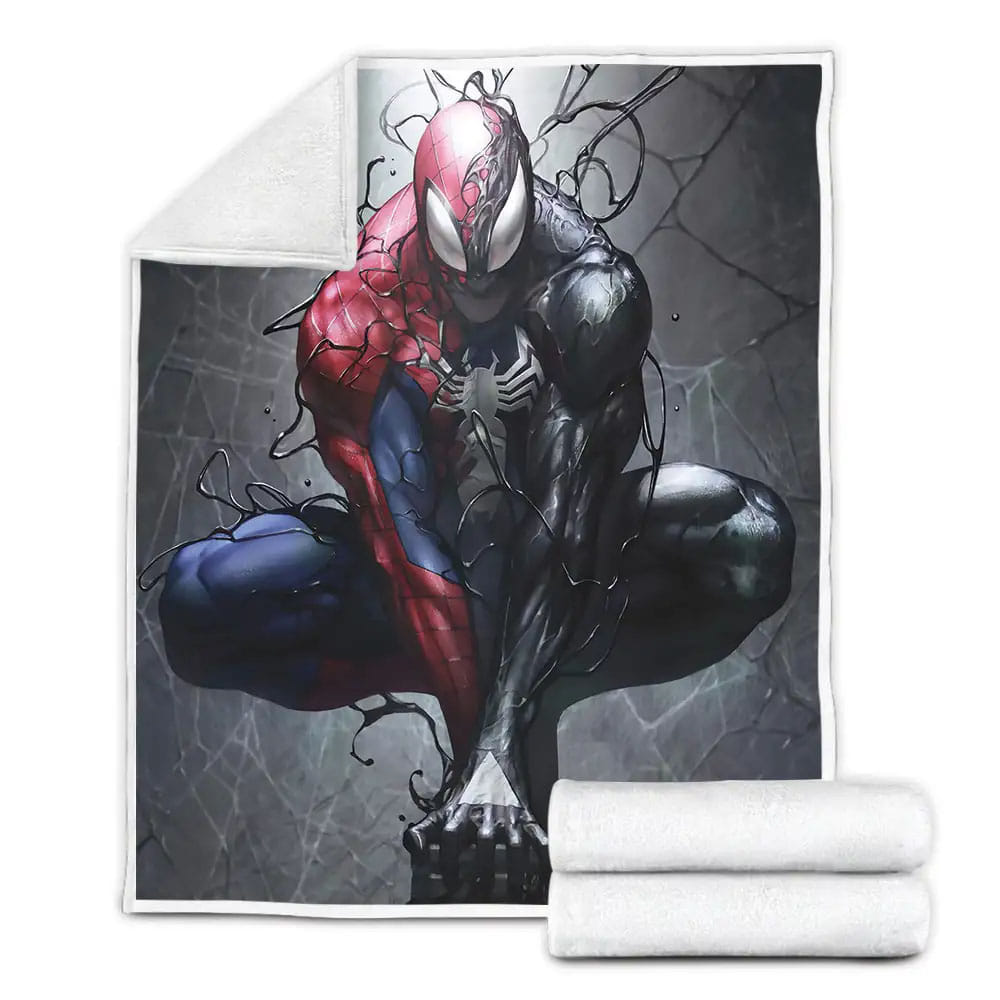 Symbiote Spider Man Fleece Blanket Gift For Wife Husband Besties