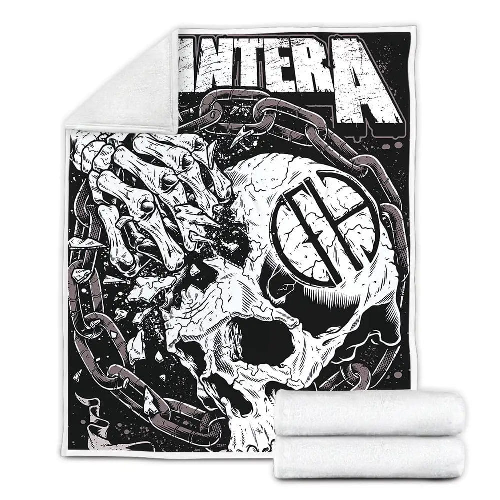 Pantera The Skull With Chains Fleece Blanket Perfect 