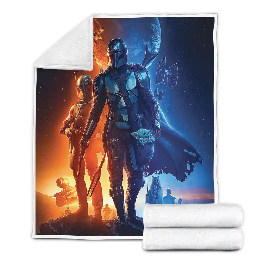 The Mandalorian Series Poster Fleece Blanket Perfect 