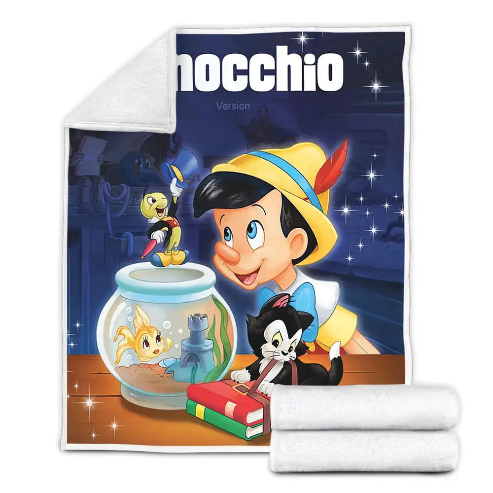 Pinocchio With Animal Friends Fleece Blanket Perfect 