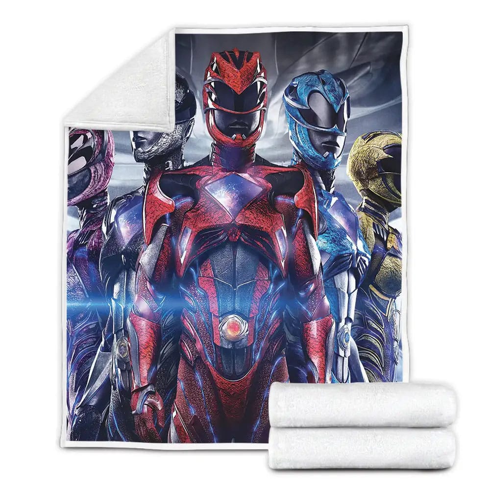 Power Rangers In Modern Suits Fleece Blanket Perfect 
