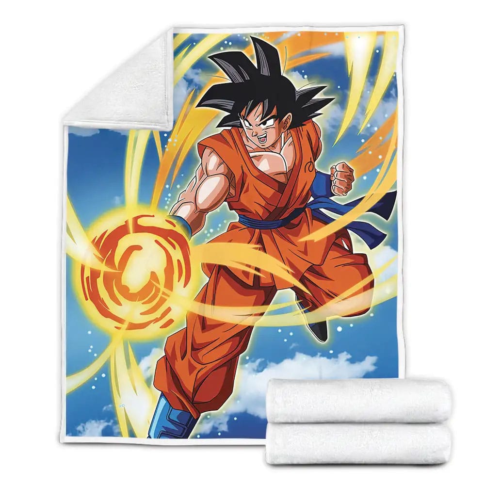 Dragon Ball Goku Fire Ki Ball Fleece Blanket Perfect 