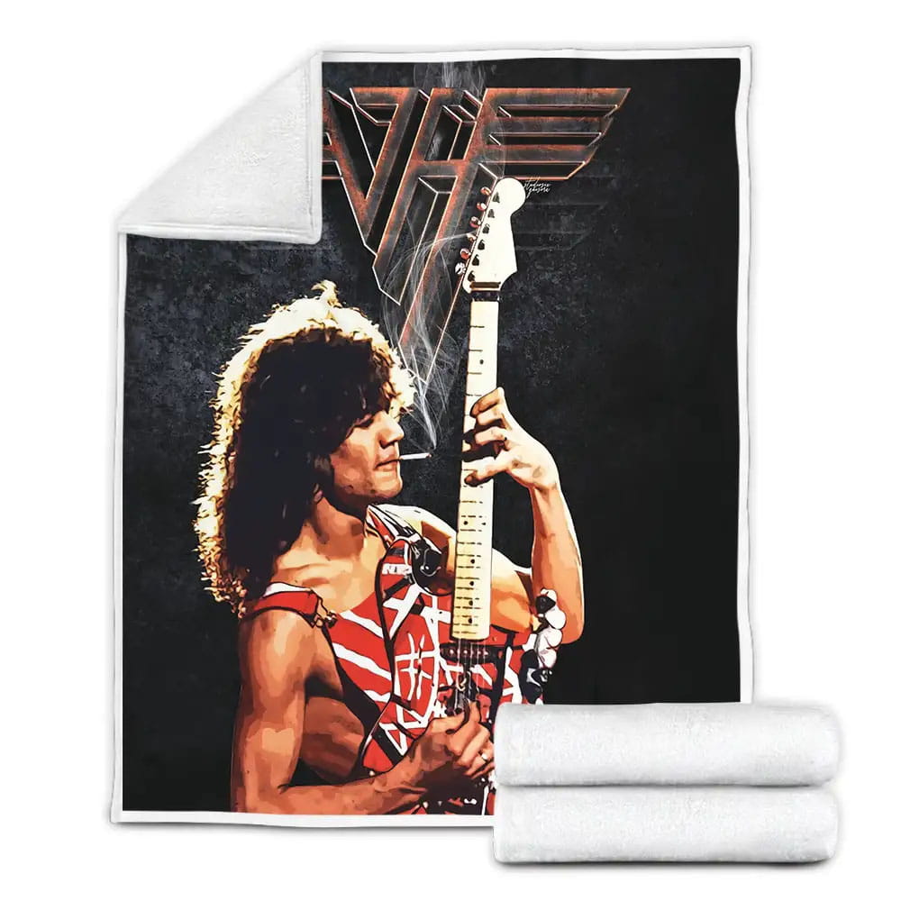 Eddie Art Van Halen Fleece Blanket Gift For Wife Husband Besties