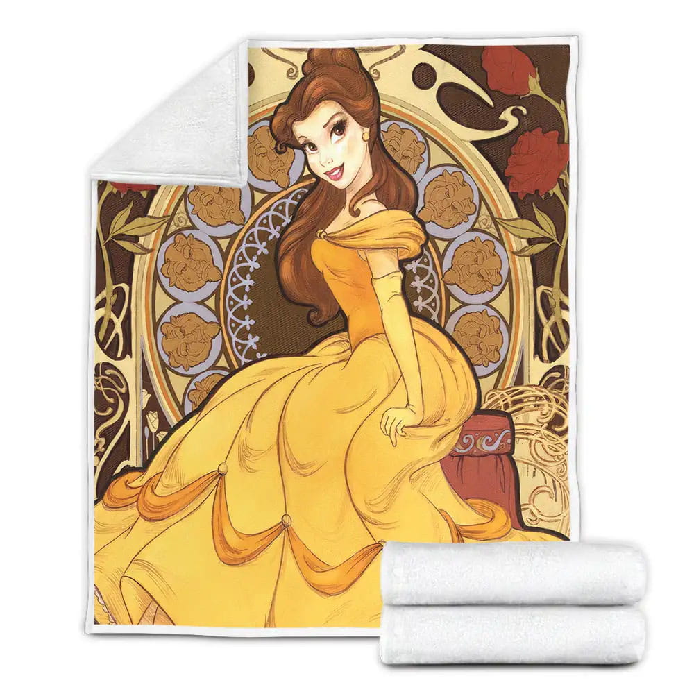 Disney Princess Belle Drawing Fleece Blanket Perfect 