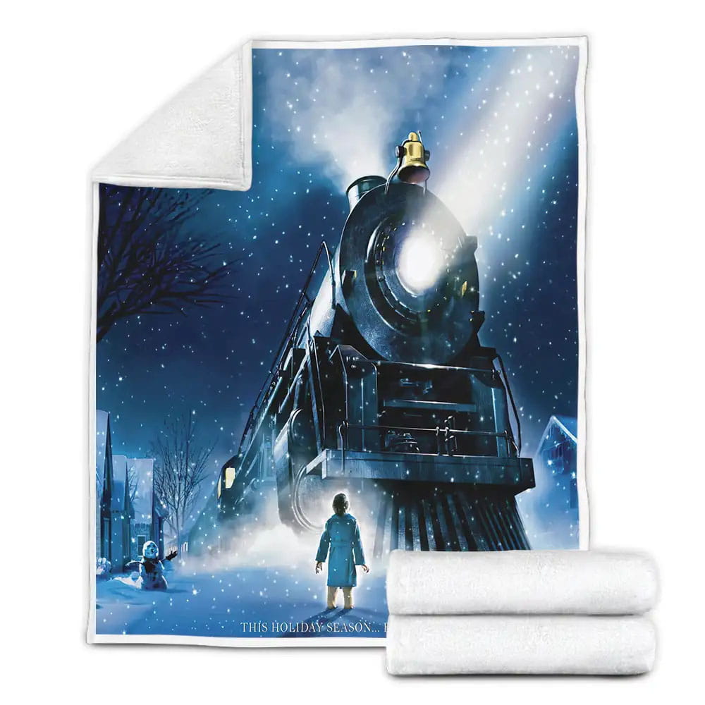 The Polar Express Movie Poster Fleece Blanket Perfect 
