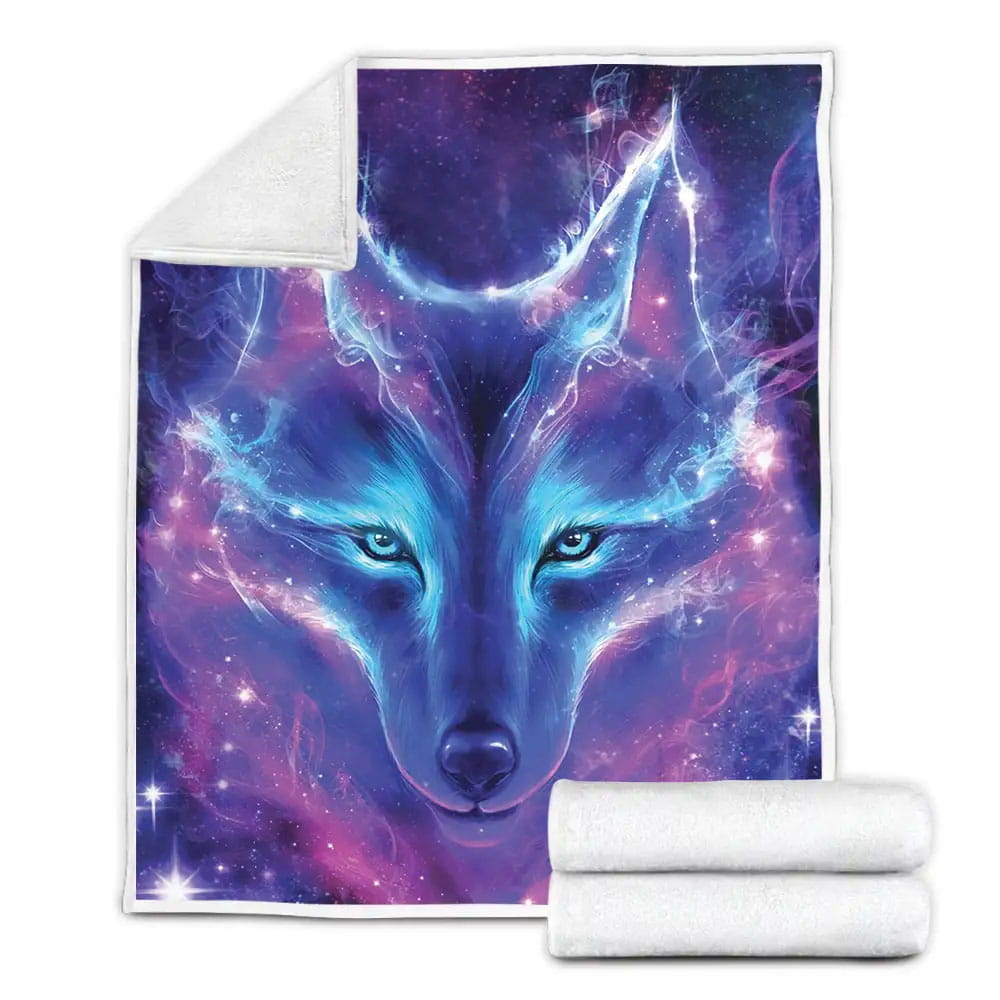 Amazing Galaxy Wolf Fleece Blanket Gift For Wife Husband Besties