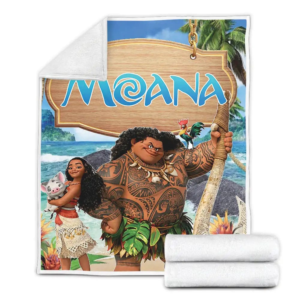 Moana Fleece Blanket Gift For Christmas Thanksgiving Halloween