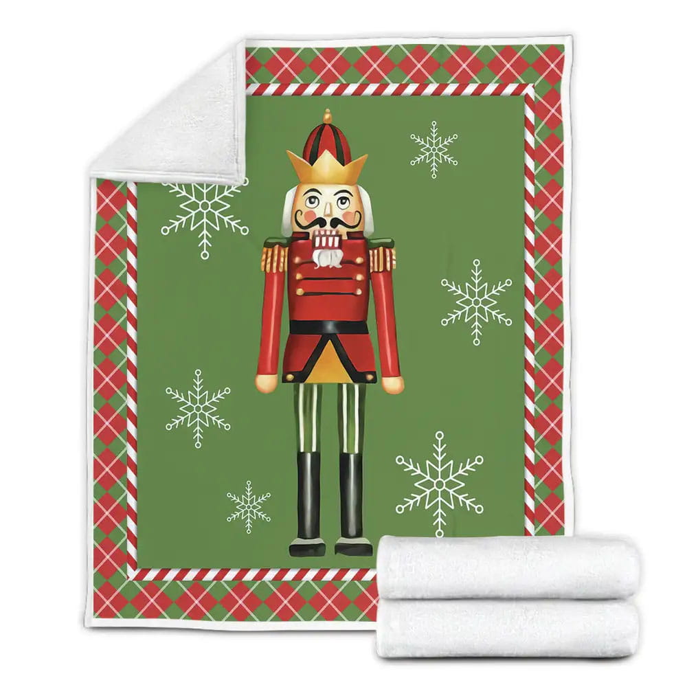 Nutcracker Christmas Fleece Blanket Gift For Wife Husband Besties