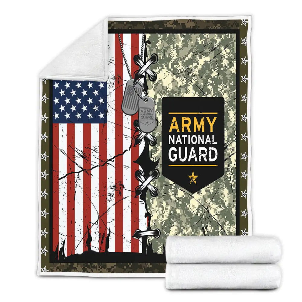 Army National Guard Fleece Blanket Gift For Wife Husband Besties