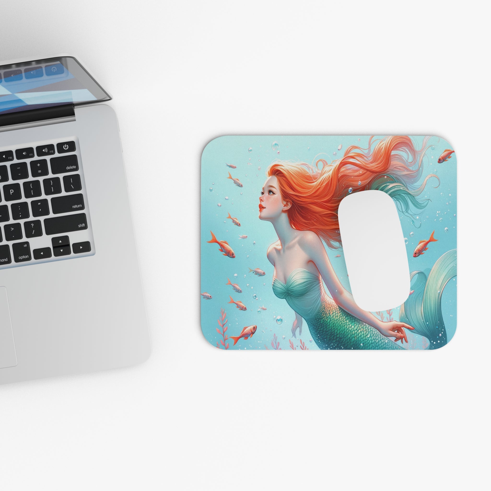Allleftout Mermaid With Red Hair - Mouse Pad (Rectangle)