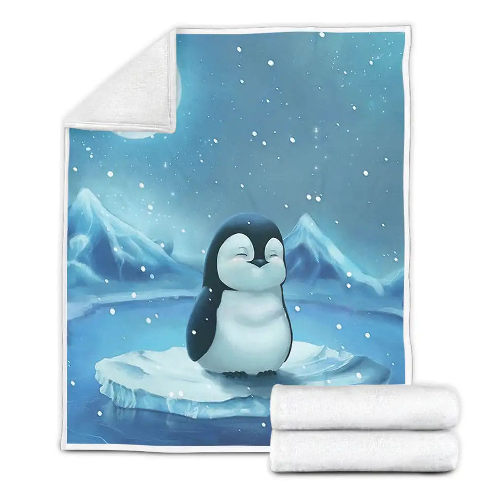 Penguin Always Smile Fleece Blanket Gift For Wife Husband Besties