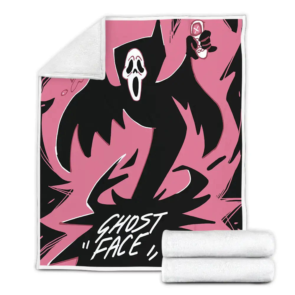 Ghostface In Cartoon Fleece Blanket Gift For Wife Husband Besties
