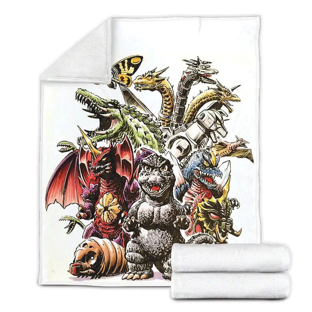 Godzilla And The Kaiju Drawing Fleece Blanket Perfect 