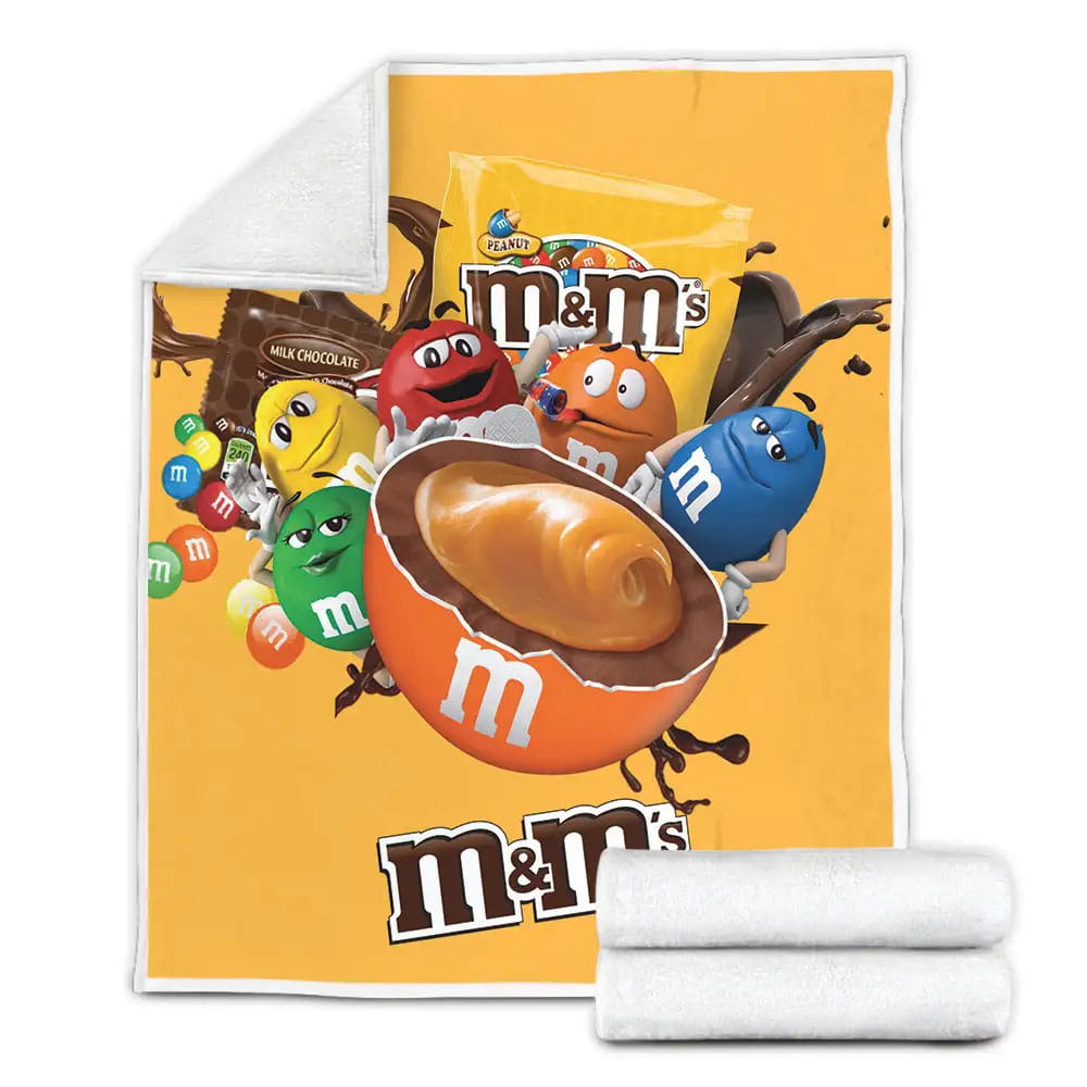 MAndMs Milk Chocolate Fleece Blanket Gift For Wife Husband Besties