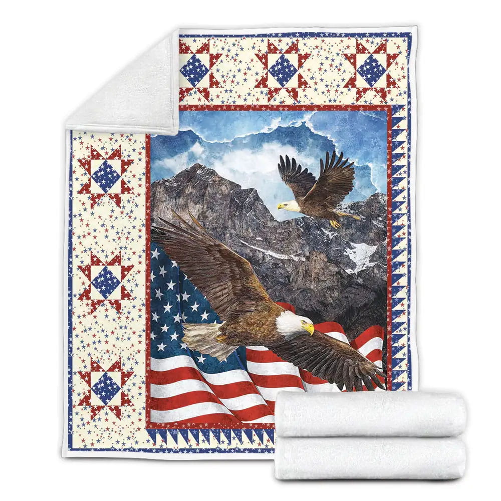 Eagle Fleece Blanket Gift For Christmas Thanksgiving Halloween