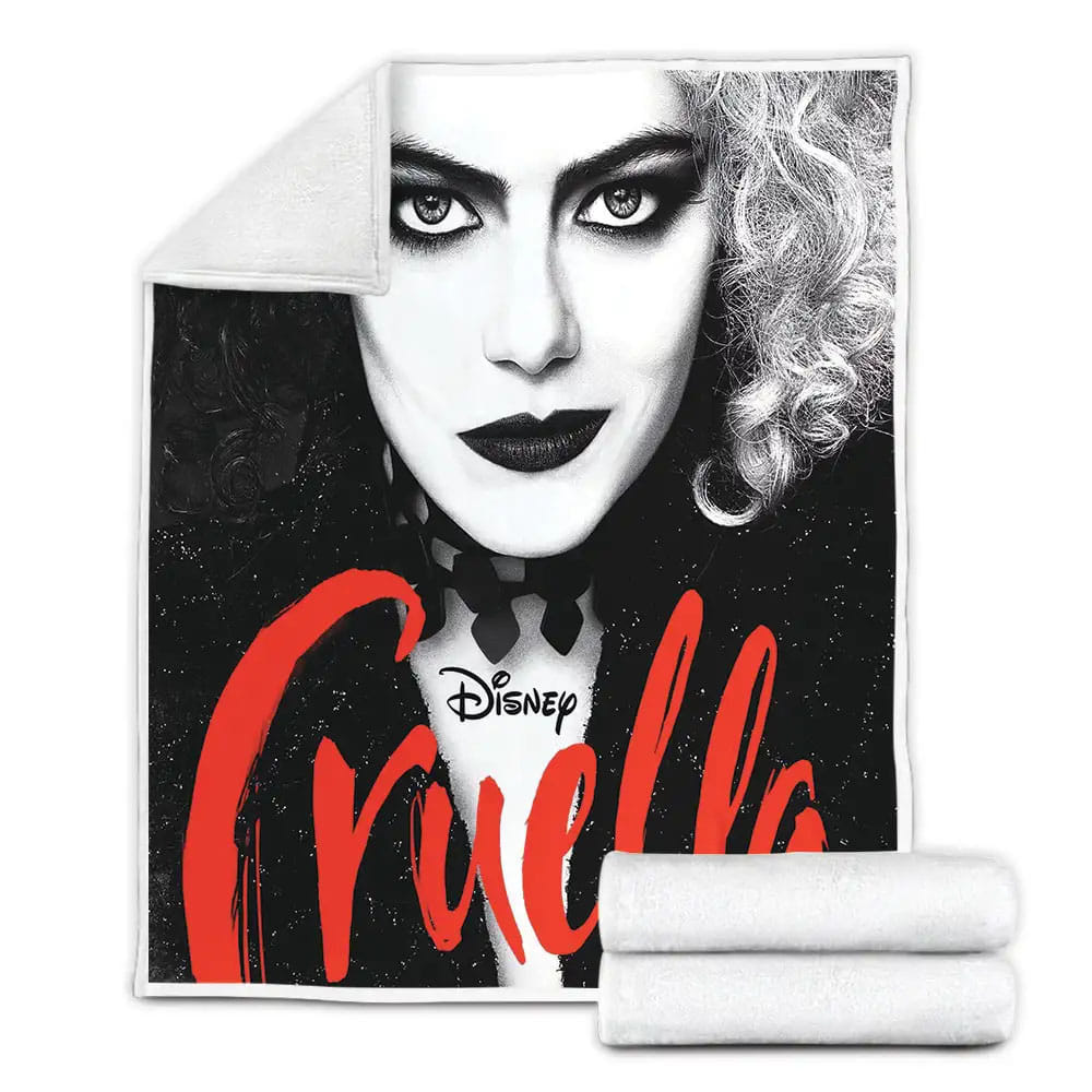 Cruella Movie Poster Fleece Blanket Gift For Wife Husband Besties