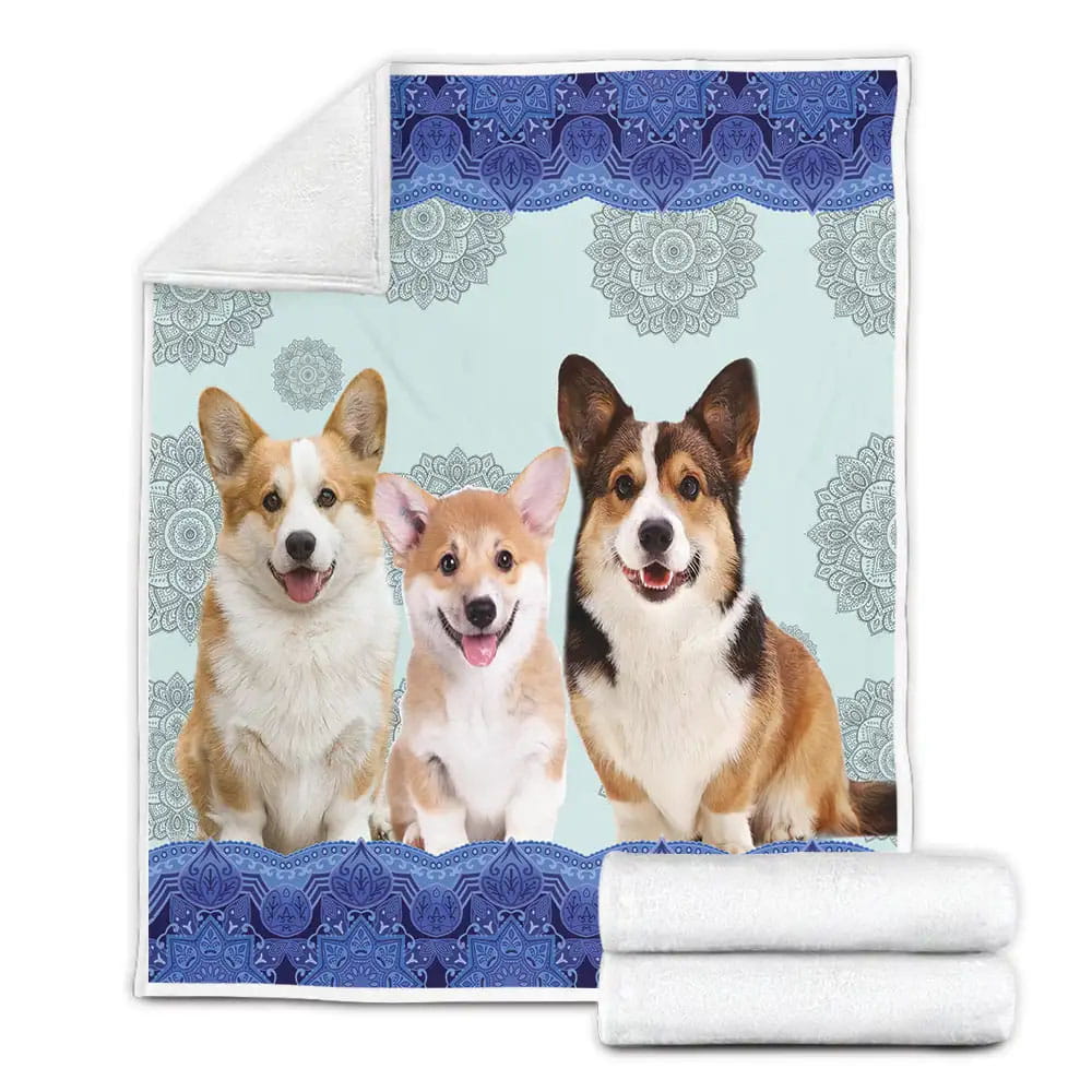 Corgi Fleece Blanket Gift For Christmas Thanksgiving Halloween