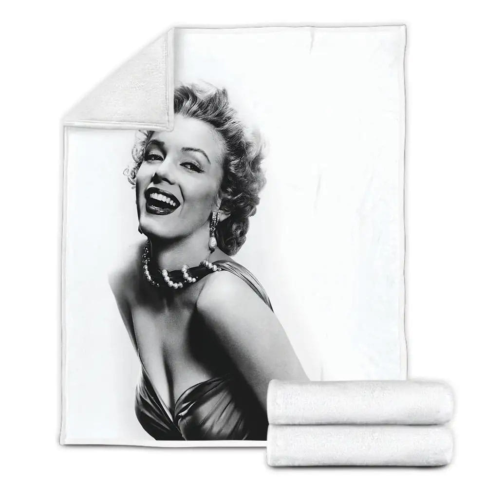 Marilyn Monroe Smiling Portrait Fleece Blanket Perfect 