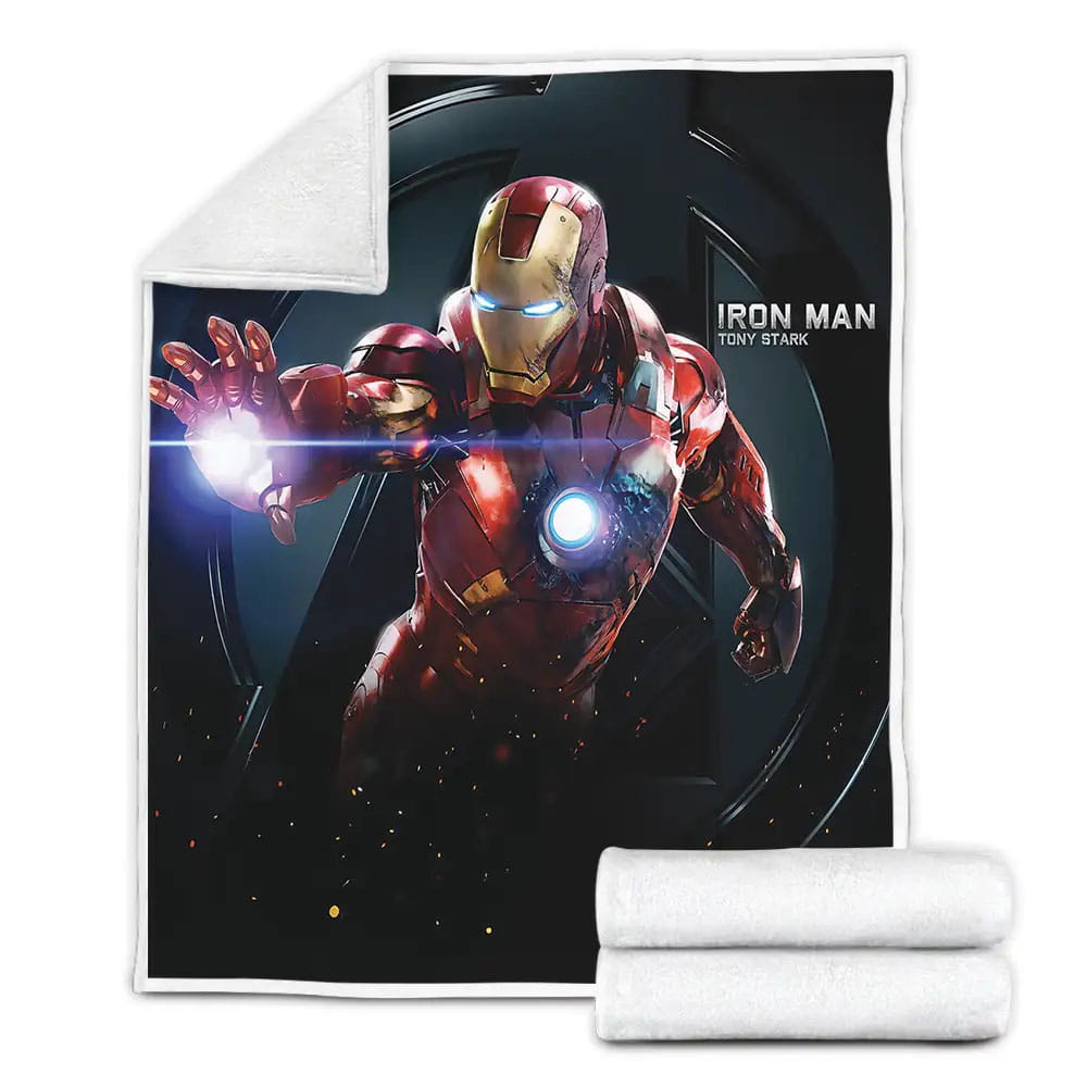 Marvel Iron Man In Damaged Suit Fleece Blanket Perfect 