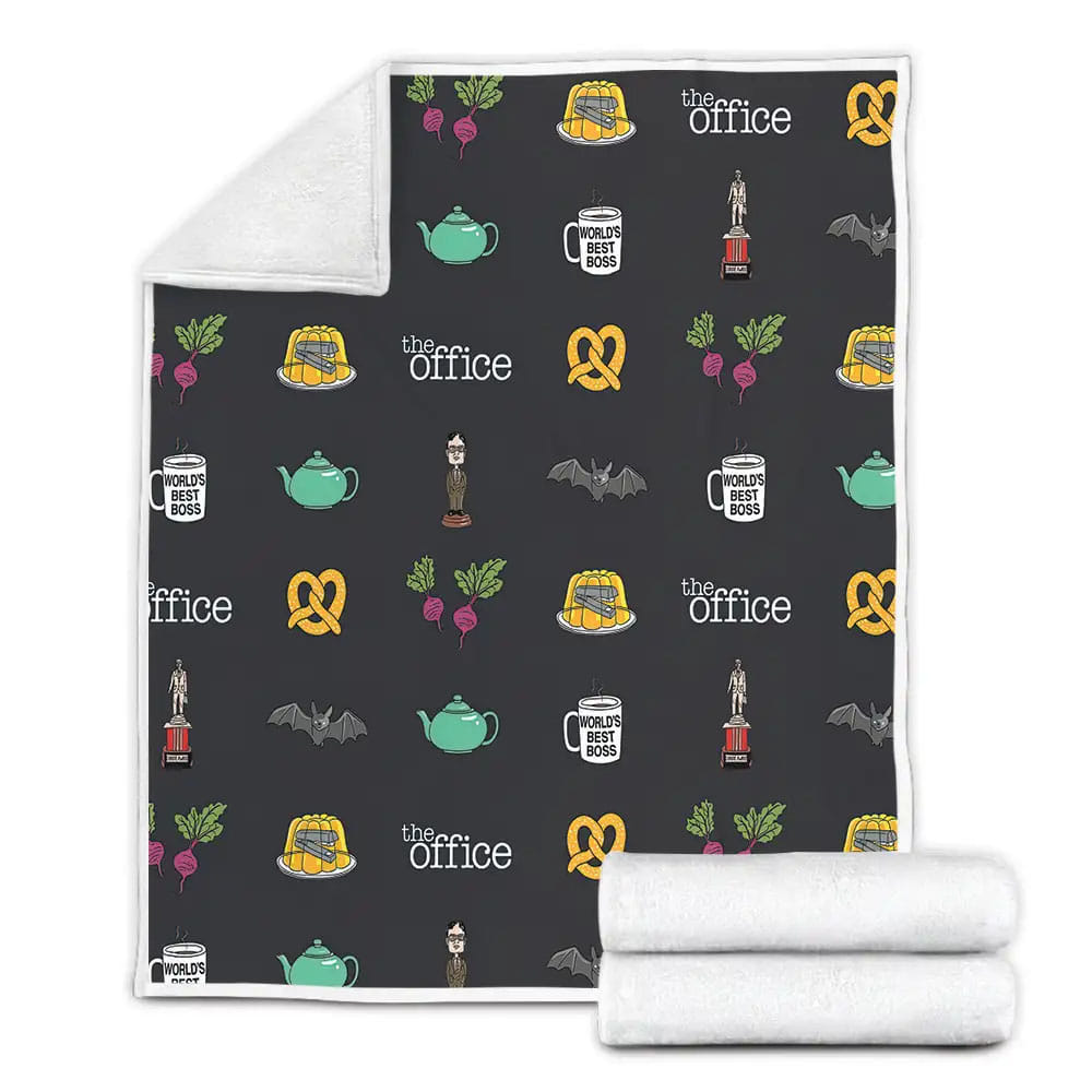 The Office Characters Symbols Fleece Blanket Perfect 