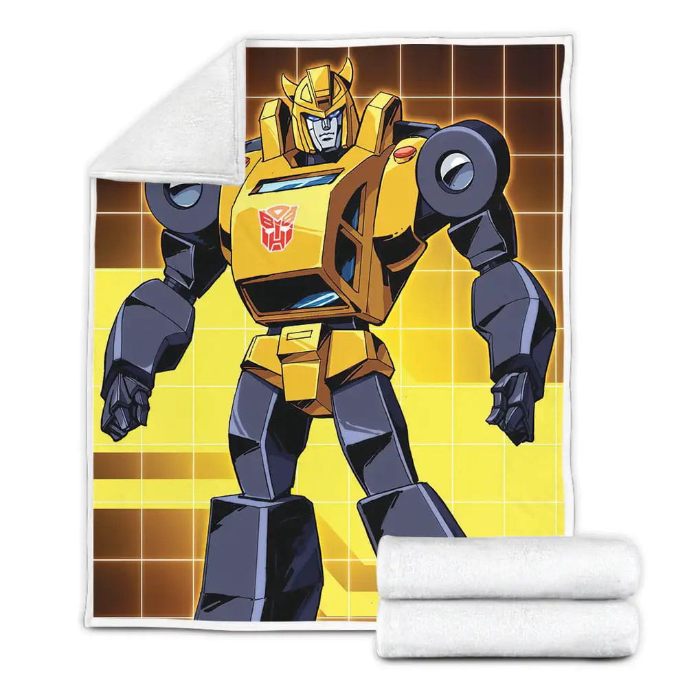 Transformer Bumblebee Fleece Blanket Gift For Wife Husband Besties