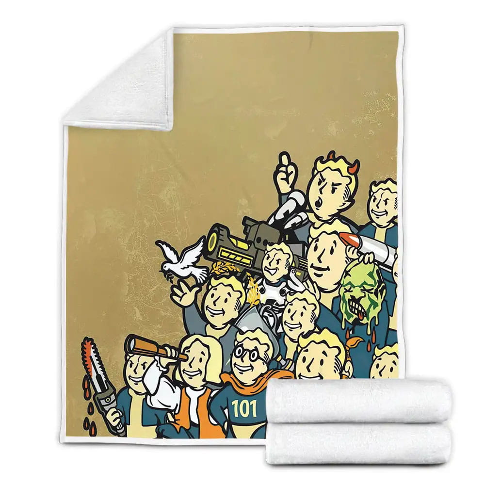 Fallout Blonde Hairs Characters Fleece Blanket Perfect 