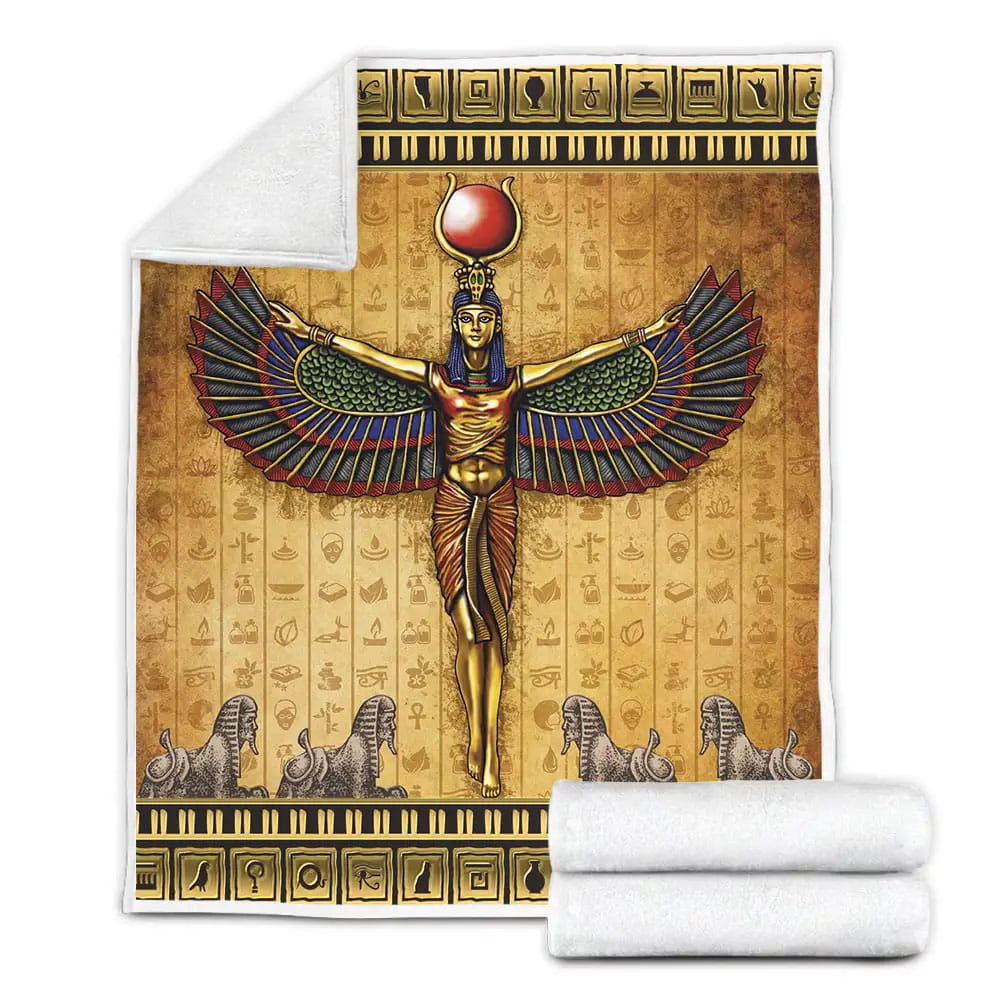 Egyptian Goddess Isis Fleece Blanket Gift For Wife Husband Besties