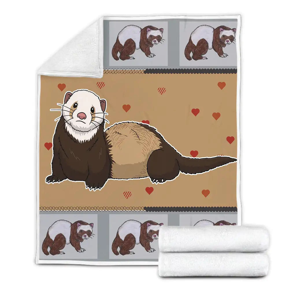 Ferret Fleece Blanket Gift For Christmas Thanksgiving Halloween