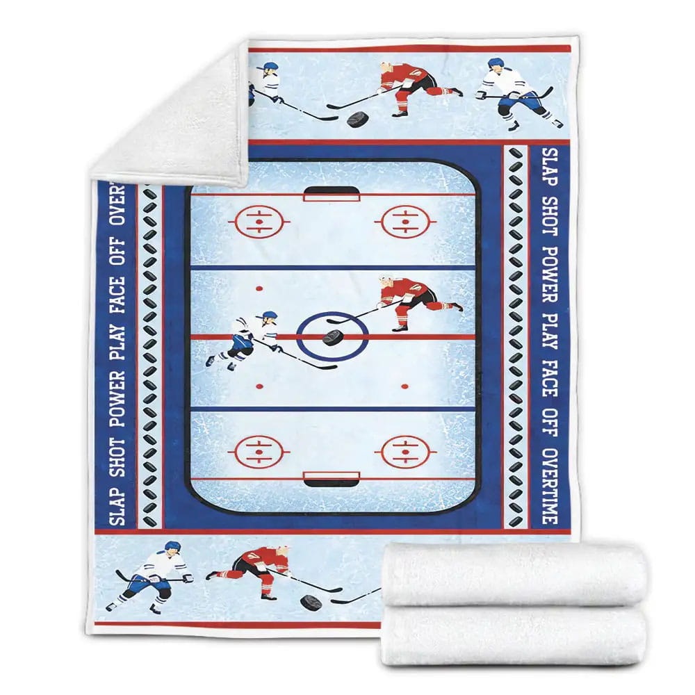 Hockey Fleece Blanket Gift For Christmas Thanksgiving Halloween